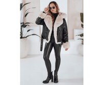 Dámské legíny z ekologické kůže černé Černá, L