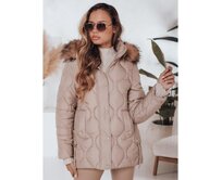 Dámská zimní bunda LUMORE prošívaná s kapucí khaki Khaki, S