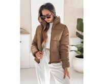 Dámská zimní bunda prošívaná LAROSE tmavě béžová Béžová, XL