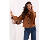 Camelová semišová bunda ve stylu country Karamelová, Univerzální