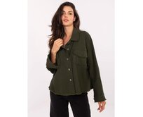 Khaki  džínová bunda oversize střihu RUE PARIS Khaki, Univerzální