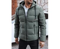 Pánská zimní prošívaná bunda s kapucí šedá Břidlicová, 3XL/56