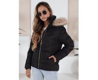 Dámská zimní bunda prošívaná černá Černá, XL