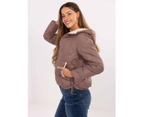 Hnědá prošívaná bunda s kapucí Hnědá, XL