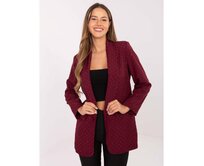 Bordové elegantní sako s aplikacemi RUE PARIS Kaštanová, Univerzální