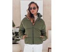 Dámská zimní bunda krátká prošívaná VIBEGIRL zelená Zelená, S