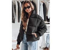 Dámská zimní bunda krátká prošívaná VIBEGIRL černá Černá, S