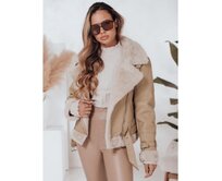 Dámská zimní bunda s kožešinou, béžová Béžová, S