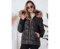 Dámská zimní bunda SNOWMISS prošívaná černá s kapucí Černá, XL