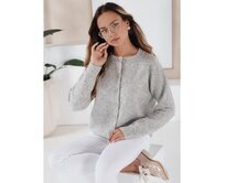 Dámský svetr na zapínání SELINA šedý Světle šedá, S/M