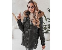 Dámská zimní bunda NORINA prošívaná s kožešinou černá Černá, M