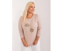 Dámská halenka plus size s potiskem béžová Béžová, Univerzální