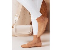 Dámské baleríny na plochém podpatku GLAMINO khaki Khaki, 36