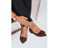 Dámské baleríny ze semiše hnědé Hnědá, 40
