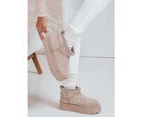 Dámské sněhové boty na platformě, světle béžové Béžová, 36