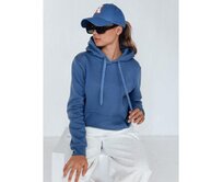 Dámská mikina BASIC s kapucí modrá BY1395 Modrá, L