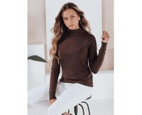 Dámský svetr s polokrkem TARLENA hnědý Hnědá, S/M