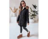 Dámská zimní bunda parka s kapucí černá Černá, XL