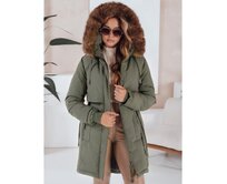 Dámská zimní bunda parka s kapucí zelená Zelená, XL