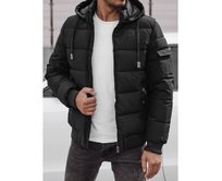 Pánská zimní bunda prošívaná s kapucí černá Černá, XXL/54