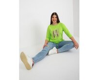 Dámská halenka plus size JANUSA limetková Žlutá, Univerzální