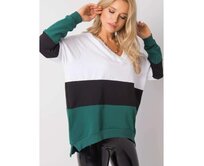 Dámská mikina Lotta RUE PARIS bílo-zelená Tmavě zelená, L/XL