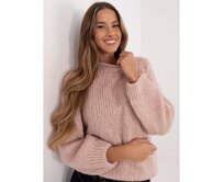 Světle růžový oversize svetr s kulatým výstřihem Růžová, Univerzální