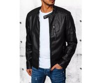 Pánská bunda koženková V01 černá Černá, M