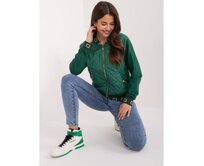 Dámská bunda bomber s ozdobným žebrováním PORA zelená Tmavě zelená, L/XL