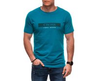 Pánské tričko s potiskem S2033 - modré Tyrkysová, XXL