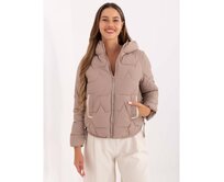 Tmavě béžová prošívaná bunda s kapsami Vícebarevný, 2XL