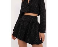 Černá mini sukně bomber s kamínky Černá, S/M