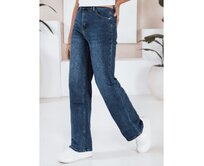 Dámské džíny wide leg tmavě modré Námořnická modrá, XS/34