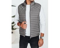 Pánská prošívaná vesta tmavě šedá Břidlicová, XL