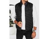Pánská prošívaná vesta, černá Černá, XXL