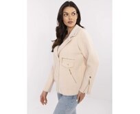 Světle béžová bunda z alpaka s kapsami Béžová, Univerzální