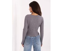 Szary sweter z ozdobnymi guzikami Tmavě šedá, L/XL