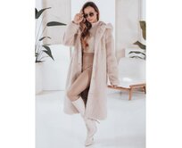 Dámský kožich HELLOCHIC dlouhý béžový Béžová, L