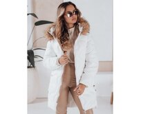 Dámská zimní bunda VIRELIA prošívaná s kapucí bílá Bílá, M