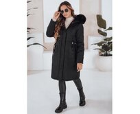 Dámská zimní bunda parka s kožešinou černá Černá, S