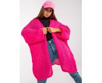 Fluo růžový kardigan s širokými rukávy OCH BELLA Růžová, Univerzální