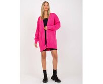 Fluo růžový dlouhý svetr s knoflíky RUE PARIS Růžová, Univerzální