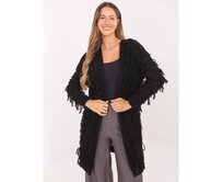 Černý dámský kardigan ve stylu boho RUE PARIS Černá, Univerzální