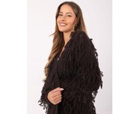 Tmavě hnědý kardigan ve stylu boho RUE PARIS Hnědá, Univerzální