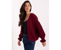 Bordový dámský oversize kardigan RUE PARIS Kaštanová, Univerzální