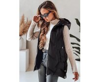 Dámská prošívaná vesta s kapucí černá Černá, S