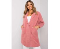 Dámský kabát z alpaky NORA růžový Růžová, Univerzální