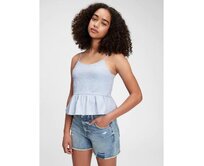 Teen top organic cotton cinched cami Modrá, M