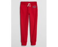 Dětské tepláky fleece logo joggers Červená, XS