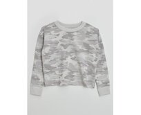 Dětská mikina french terry s army vzorem Šedá, S